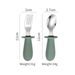Mother & Kids Silicone Short Handle 316 Stainless Steel Children's Knife, Fork And Spoon 3 Piece Set Infant Eating Spoon Portable Tableware_viptrois.com
