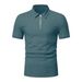 Wish Men's Summer Sports Fitness T-Shirt Casual Lapel Short Sleeved Half Zip POLO Shirt European American Cross Border Foreign Trade_viptrois.com