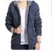 Loom Winter With Fleece Lining, Thickened Sweater For Youth, Hooded Casual Knitted Cardigan, Trendy Men's Jacket_viptrois.com