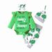 Babies' clothes spring and autumn baby girl four-piece set baby long-sleeved alphabet romper high waist flower trousers hat headband_viptrois.com