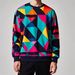 Creative Irregular Square Colorful 3D Digital Print Men's Spring And Autumn Versatile Long Sleeve Loose Crew Neck_viptrois.com