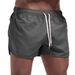 Men's Beach Shorts Comfortable Breathable Running Leisure Sports Three-Point Drawstring Solid Color_viptrois.com