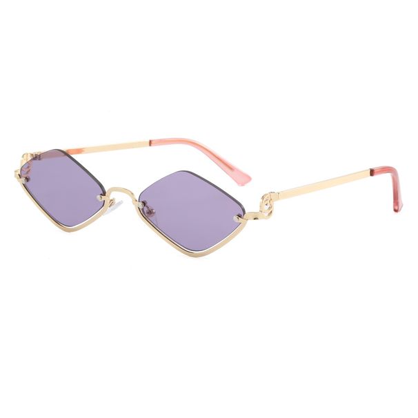 Men's Sunglasses Fashionable Metal Half Frame Diamond Shaped Sunglasses For Men And Women Cool Sunglasses Personalized Sunglasses_viptrois.com