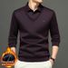 Pure 2025 Winter Two-Piece Men's Fleece-Lined Thickened Warm Casual Base Shirt Sweater Wholesale_viptrois.com