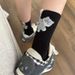 Original Cartoon Egg Cat Funny Socks Women's Tube Socks Ins Trendy Spring And Autumn Cotton Socks Cute Animal Boneless Socks_viptrois.com