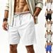 Men's Loose Waffle Color Block Sporty Casual Hawaiian Beach Shorts Trendy_viptrois.com