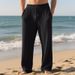 Men's Relaxed-Fit Textured Jogger Pants – Wrinkle-Free Polyester With Ribbed Detailing (S-3XL, 8 Urban Neutral Colors)_viptrois.com