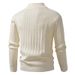Men's Clothing Semi-Turtleneck Zip-Up Knit Sweater - Slim Fit Casual Pullover With Ribbed Hem For Winter & Fall (Beige, Gray, Black, Khaki)_viptrois.com
