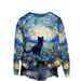 Women's 3D Printed Sweater – Stylish Autumn & Winter Streetwear Top (Black/White/Grey, Round Neck, Machine Washable)_viptrois.com