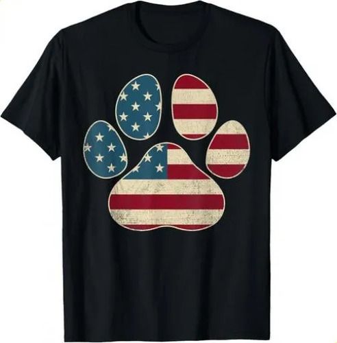 T-shirtvintage Usa Flag 4th 2026 Of July Paw Print Patriotic Dog_viptrois.com