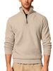Men's Twill Jacquard Pit Strip Long-sleeved Half-zipper Sports And Leisure Trend Sweater_viptrois.com