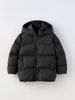 Kids Winter Puffer Jacket With Hood, Thickened Polyester Long Coat For Boys & Girls (Wine Red/Forest Green/Blue/Black), Warm Windproof Outerwear_viptrois.com