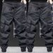 Hipster Casual Overalls Men's Hipster Loose Legs Solid Color Overalls Pants Men's Casual Pants_viptrois.com