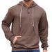 Cross-Border Spring And Autumn Pullover Solid Color Jacquard Casual Sports Loose Long Sleeve Hooded Half-Zip_viptrois.com
