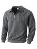 Men's Jacquard Knit Zip-Up Sweatshirt – Stand Collar Pullover For Autumn & Winter (Slim Fit, 280GSM, S-XXXL)_viptrois.com