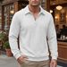 Men's Casual Half-Zip Knit Pullover Long Sleeve Shirt - Breathable Outdoor Sports Top With Ribbed Hem (White, Black, Navy, Khaki, Gray, Sky Blue)_viptrois.com