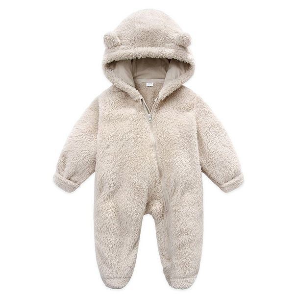 Autumn And Winter Fashion Candy Color Hooded Children's Jumpsuit New Baby Warm Children's Clothing Home Clothes_viptrois.com
