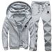 Men's Fleece-Lined Hoodie & Jogger Set | Winter Warm Tracksuit | Plus Size 8XL Available (Gray/Black/Navy, M-8XL)_viptrois.com