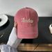 American Letter Embroidered Red Baseball For Women In Spring And Summer, Small Face, Versatile Hat, Big Head_viptrois.com