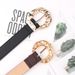 Women's fashion personalized belt European and American trend simple jeans belt large head metal buckle decorative belt wholesale_viptrois.com