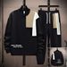 Men's Casual Tracksuit Set - Trendy Long Sleeve Tee & Jogger Pants For Streetwear & Lounge_viptrois.com