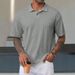 Men's Clothing Daily Casual Shirt Solid Color Lapel Pullover All Match T Shirt Tops_viptrois.com