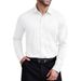 Men's Long Sleeve Business Shirt – Premium Cotton Blend Dress Shirt For Office & Formal Wear (Black/Navy/White) – Slim Fit Wrinkle_viptrois.com