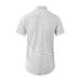 Men's Slim-Fit Short-Sleeve Shirt – Textured Stripe Print, 100% Premium Cotton (Casual & Smart-Casual Versatility)_viptrois.com