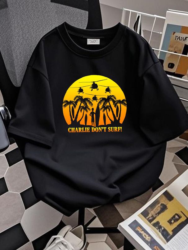 NWT Charlie Don’t Surf - Dont Tee T-Shirt Short Sleeve BLACK MEN -WOMEN S-5XL Stretched Stylish Soft Slightly Designer Clothes_viptrois.com