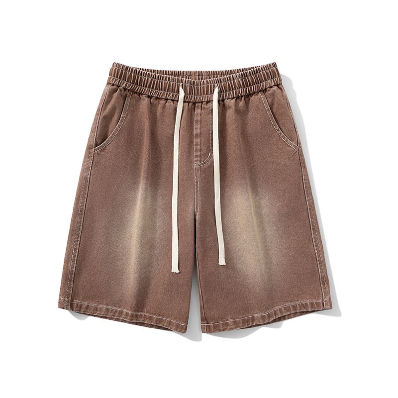 Men's Clothing Shorts Hip Hop Loose Straight Casual All Match Solid Color Shorts_viptrois.com