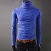 2025 Autumn New Men's Slim Fit Base High Neck Solid Color Knitted Sweater, Long Sleeved Korean Version Pullover Sweater_viptrois.com