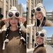 Women's Hats Winter Outdoor Cold Proof Earmuffs Lei Feng Hat Pullover Hat For Women With Glasses Wool Ball Knitted Wool Hat_viptrois.com