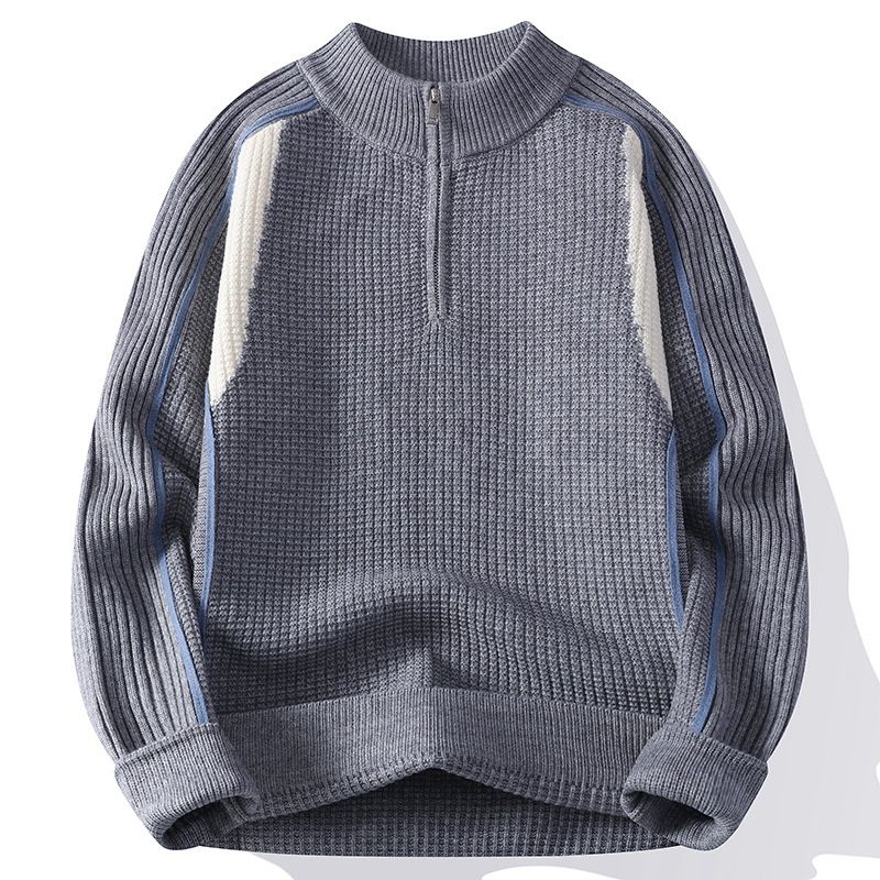 Cross-Border Foreign Trade Southeast Asia Knitted New 2025 Autumn Fashion Stand Collar Pullover Sweater_viptrois.com