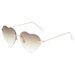 Retro Love Heart Sunglasses - Peach Heart Shaped Ocean Lens (Trendy High-End Street Fashion Glasses)_viptrois.com