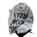 Letter Printed Mink Plush Knitted Sweater For Autumn And Winter, Loose Collared Sweater, Long Sleeved Sweater_viptrois.com