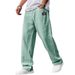 Men's Clothing Casual Cotton Linen Drawstring Waist Pants With Embroidered Logo, Relaxed Fit, Multiple Pockets, Available In 10 Colors_viptrois.com