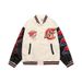 Men's Clothing college style street baseball uniforms for men and women autumn and winter quilted retro loose all-match cardigan leather sleeve jacket_viptrois.com