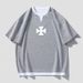 Men's Fashion Brand T Shirt Cross Printed Pattern Pullover_viptrois.com