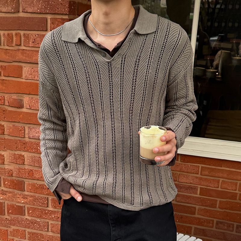 Men's Clothing V Neck Men's Knitted Sweater Tops Breathable Youthful Casual Men's Tops_viptrois.com