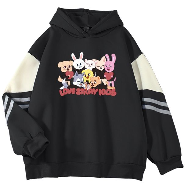 2024 Spring And Autumn New Color Block High-End LOVE STRAY KIDS Cool Internet Celebrity Long Sleeve Sweatshirt_viptrois.com