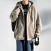 Pure Autumn Hooded Cardigan Heavyweight Sweatshirt Men's Winter New American Style Loose Casual Jacket Top_viptrois.com