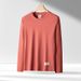 Morandi Color Long Sleeve T-Shirt For Men, Solid Color, Japanese Simple Round Neck, Couple Style, Inner Layer, Base_viptrois.com