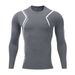 Men's Compression Long Sleeve Workout Shirt – Moisture-Wicking Polyester-Spandex Blend For Running & Gym (Black/Grey/Navy, XS-XXL EU/US Sizing)_viptrois.com