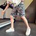Men's Plus Size Trendy Graffiti Beach Shorts Casual Loose Five Point Pants New Style Painted Suitable For Wearing Outside_viptrois.com