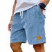 Men's Clothing New Retro Embroidered Logo Corduroy Fashion Lace Up Casual Shorts_viptrois.com