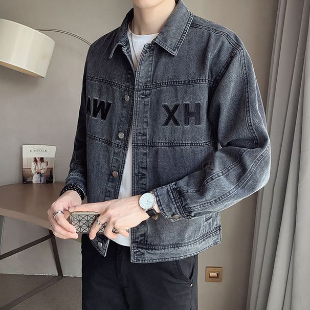 Stylish Versatile Denim For Men Spring Autumn Ins Trend Brand Japanese Workwear Retro Trendy Casual Washed Jacket_viptrois.com