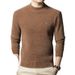Autumn Winter Chenille Half Turtleneck Lined Thickened Sweater Integrated Fleece Warm Inner Knitted Men's Base Shirt_viptrois.com