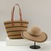 Manufacturers Supply Hot Selling Straw Hat Straw Bag Two Piece Set Sun Hat Large Brim Large Capacity Tote Bag Set Beach Bag Summer Set_viptrois.com