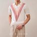 Men's Clothing Summer Niche Lapel Contrast Color Short Sleeved Knitted Polo Shirt Thin Jacquard Casual T Shirt Pullover Bottoming Shirt_viptrois.com