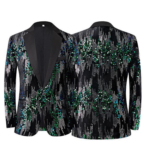 Men's Clothing Men's Sequined Suit Jacket British Style Host Catwalk Dress Dance Singer Bar Performance Clothing_viptrois.com